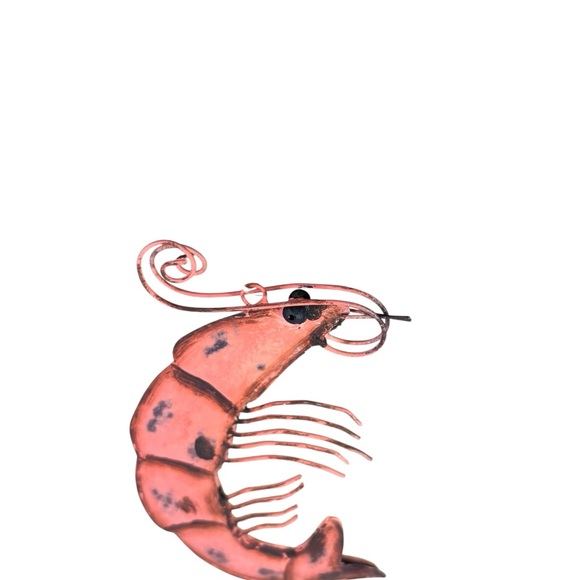 Metal Shrimp Ornament Coastal Christmas Tree Decor - Picture 3 of 6